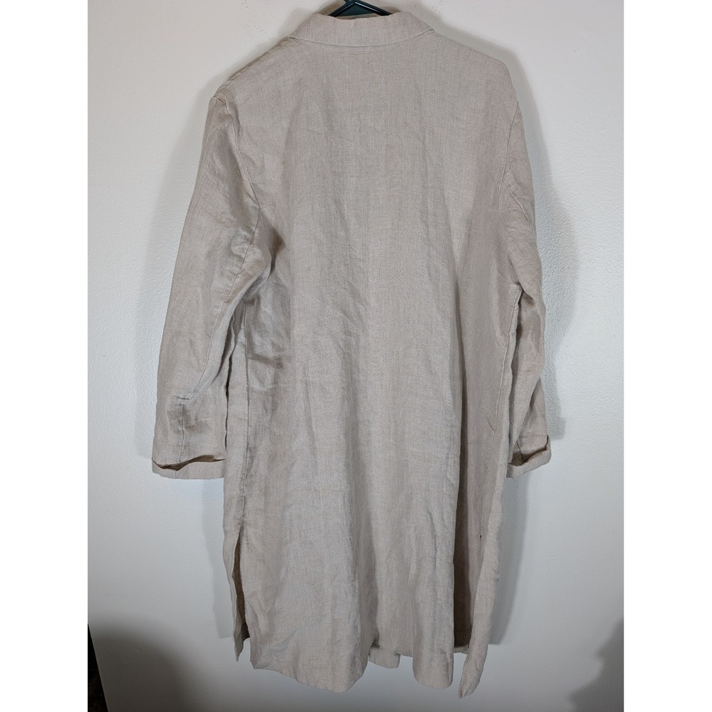 J. Jill Lightweight Linen Long Sleeve Coat in Beige Size XL Unlined - Picture 6 of 10